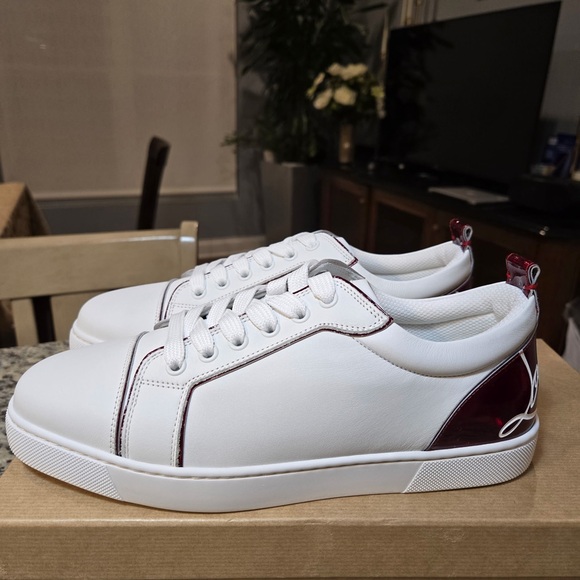NEW Christian Louboutin Fun Louise Junior Flat White Sneakers Size 39 - Picture 5 of 12